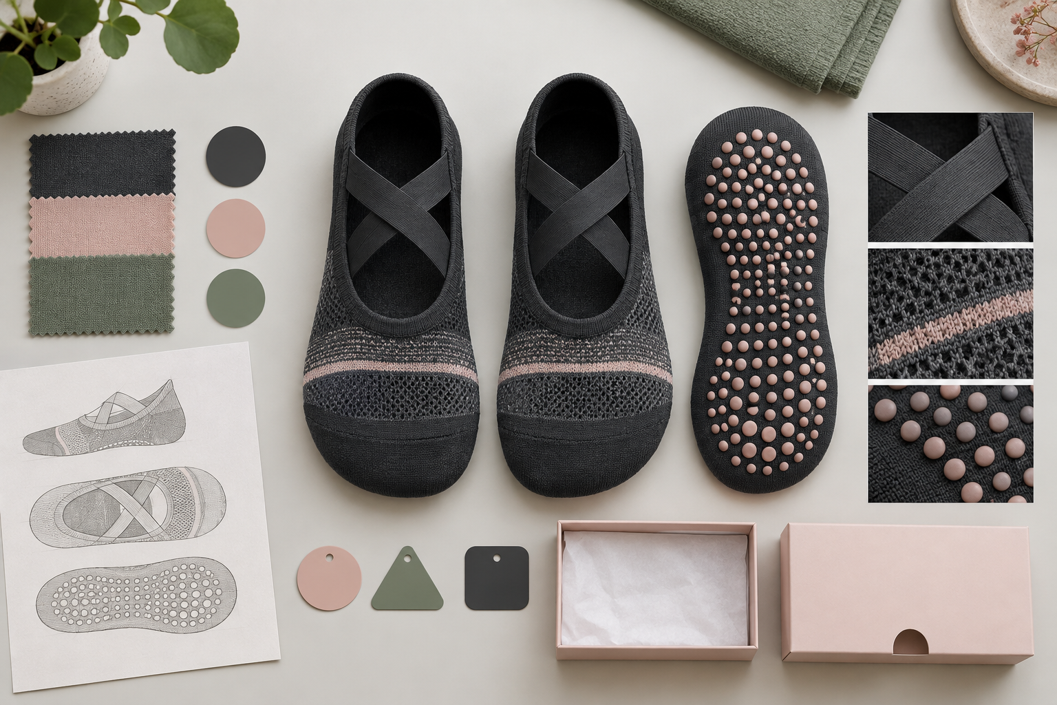 Illustrative Barre grip sock pair and specification review