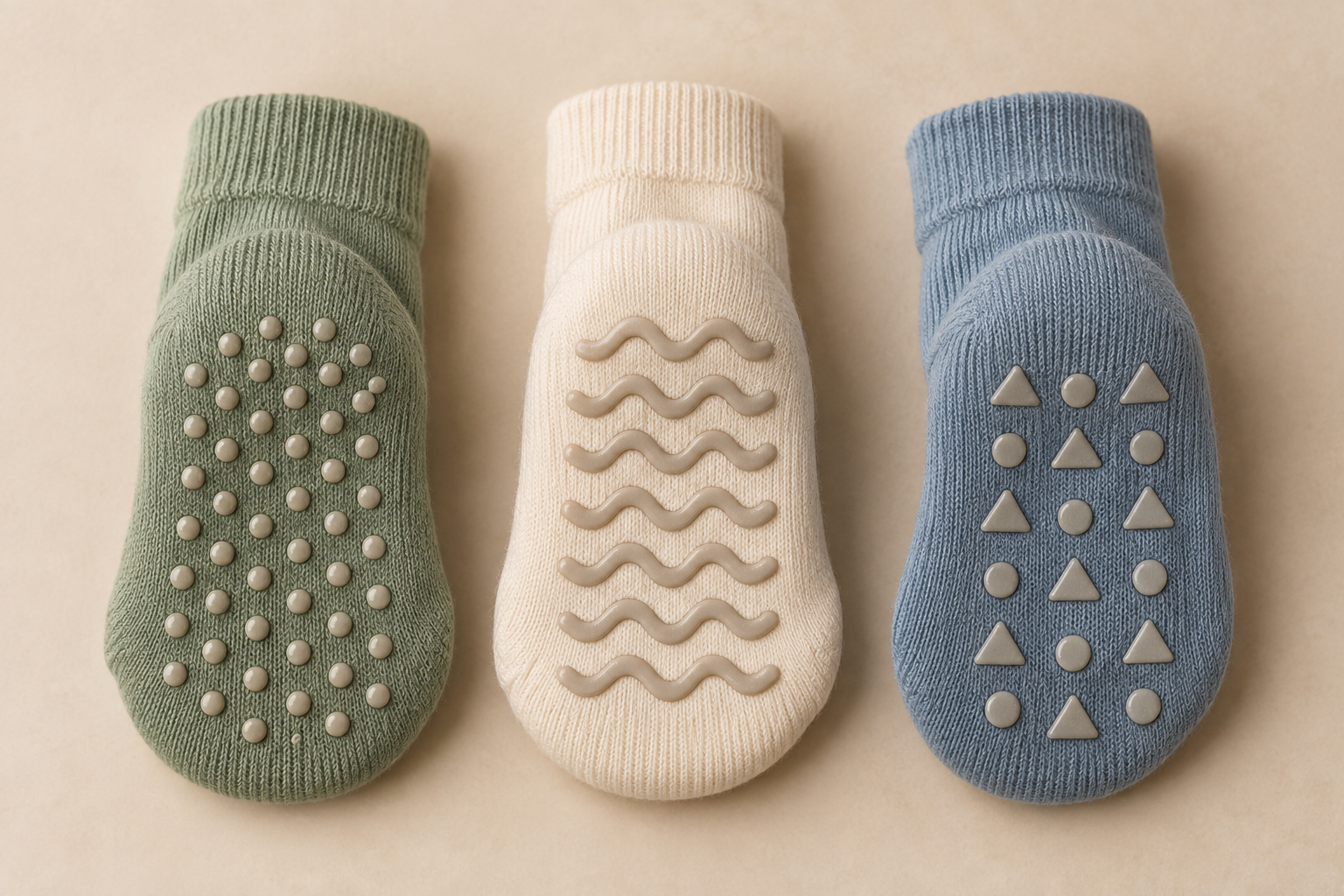 Illustrative optional baby sock sole-grip direction