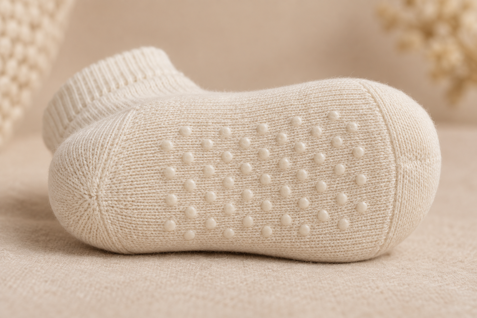 Illustrative optional sole-grip layout for baby socks