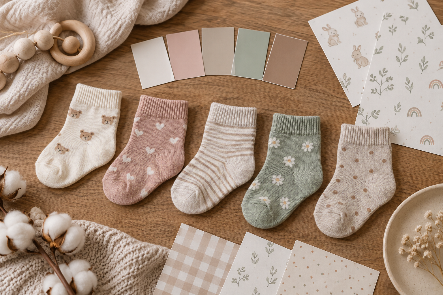 Illustrative baby brand range-planning scene