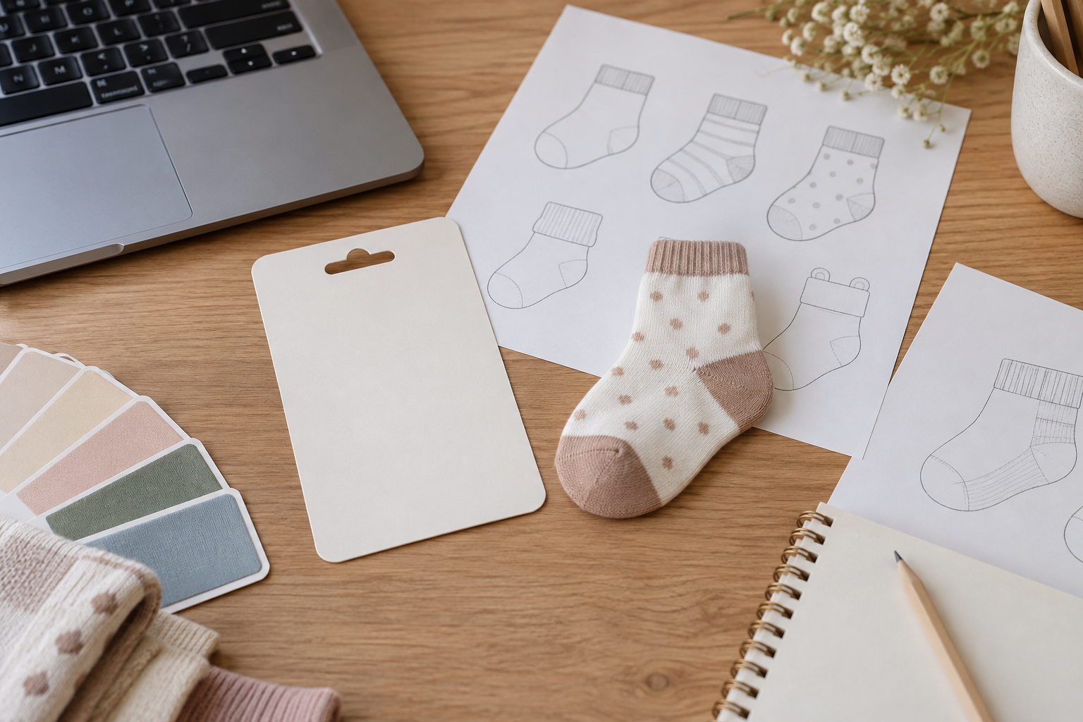 Illustrative private-label baby sock artwork review