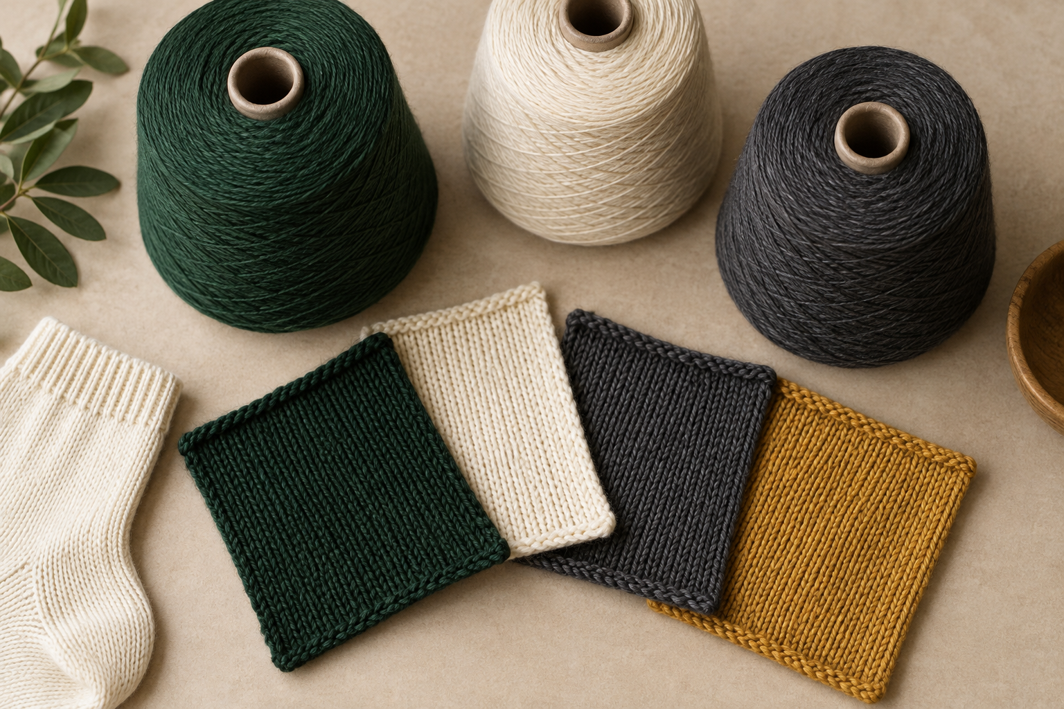 Illustrative yarn and swatch directions for bowling socks