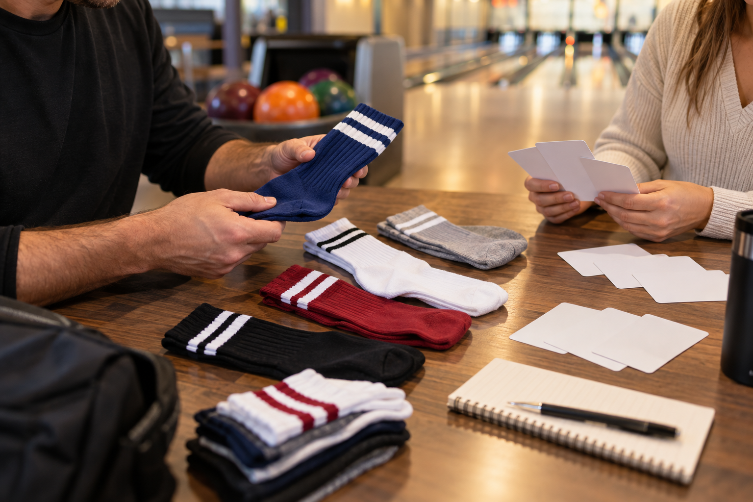 Illustrative bowling league or team sock planning