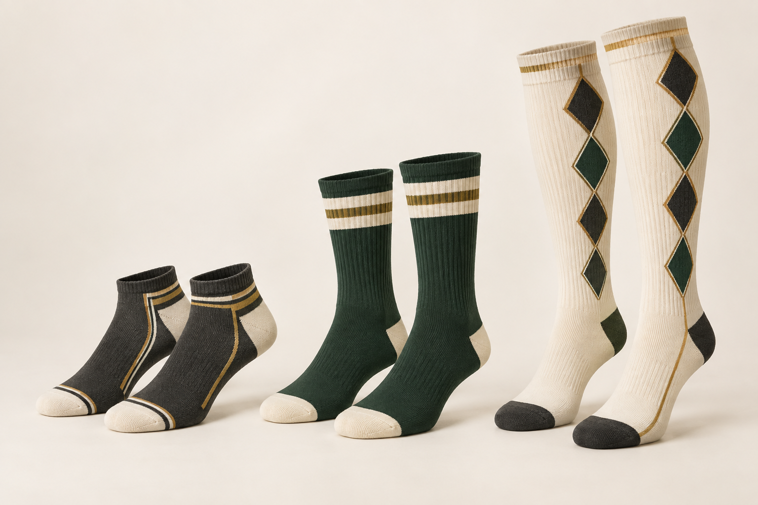 Illustrative bowling sock height and colour directions