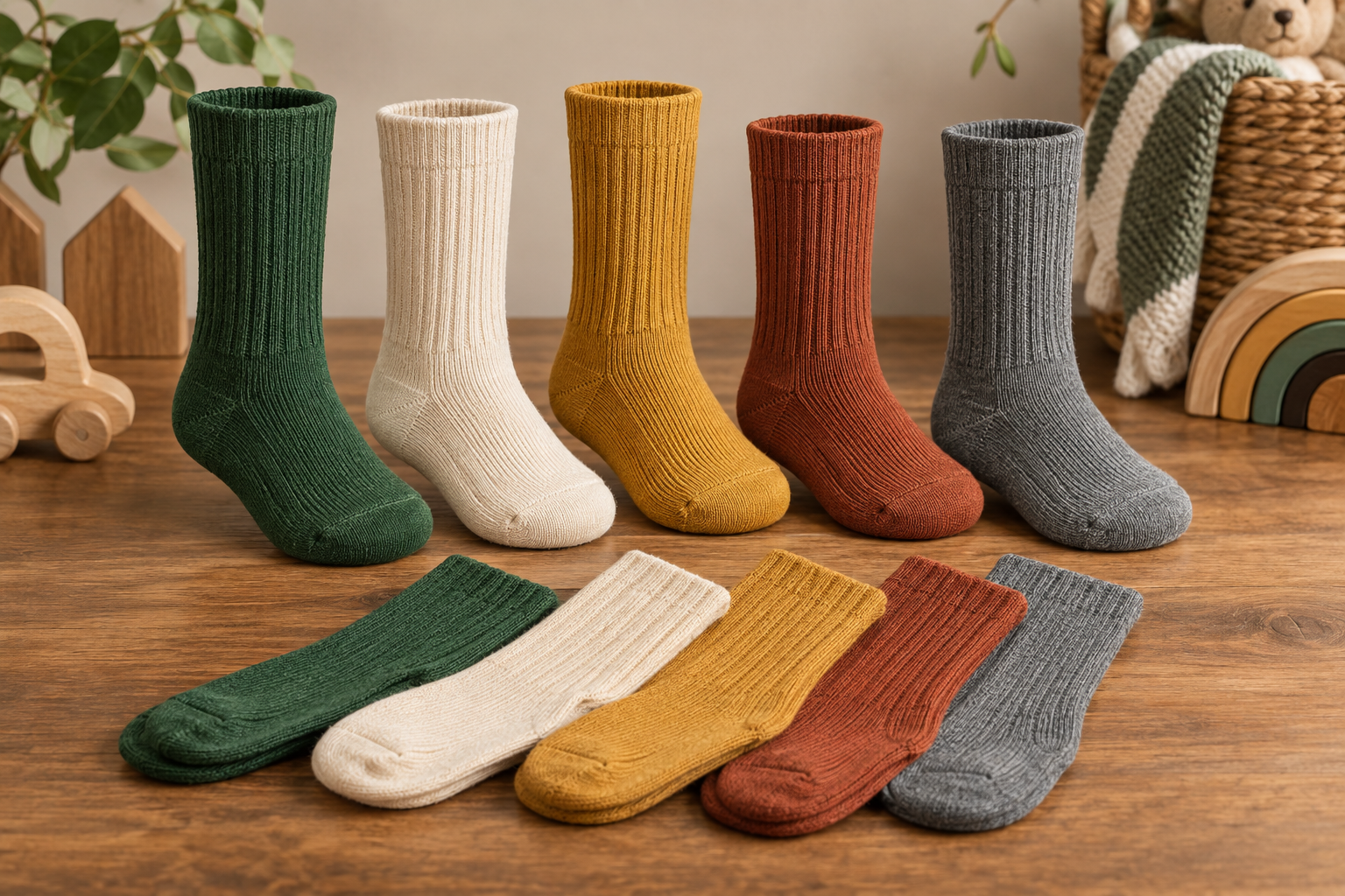 Illustrative crew-height proportion for kids socks