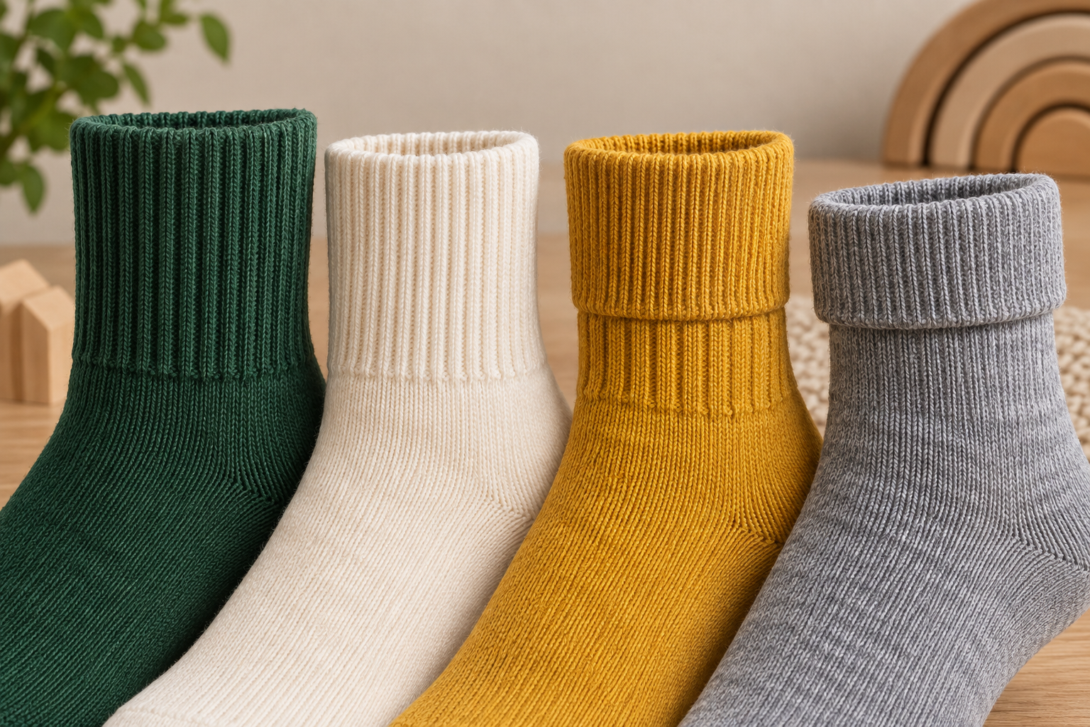 Illustrative rib cuff structure directions for kids crew socks