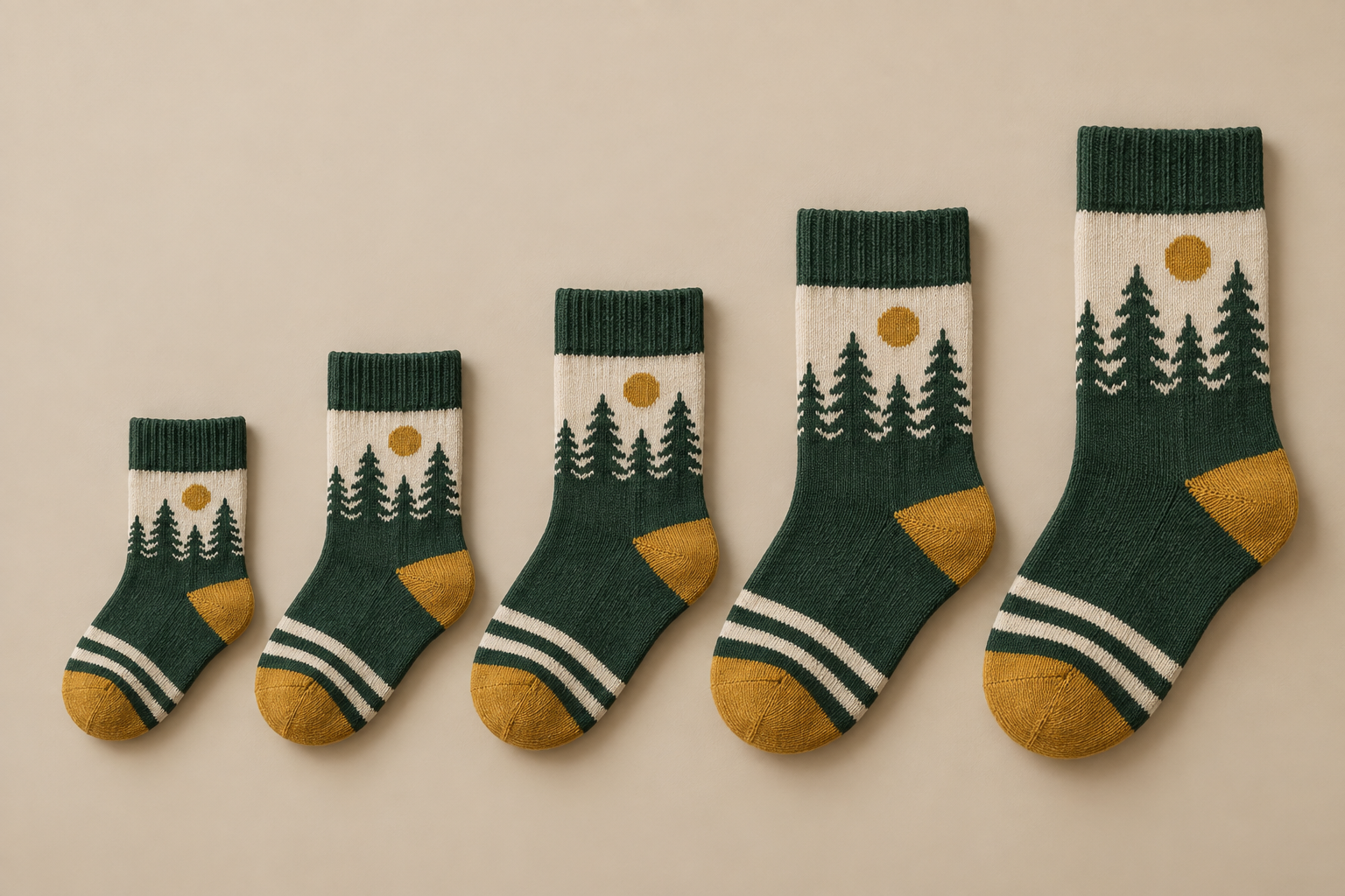 Illustrative relative kids crew sock size-group grading