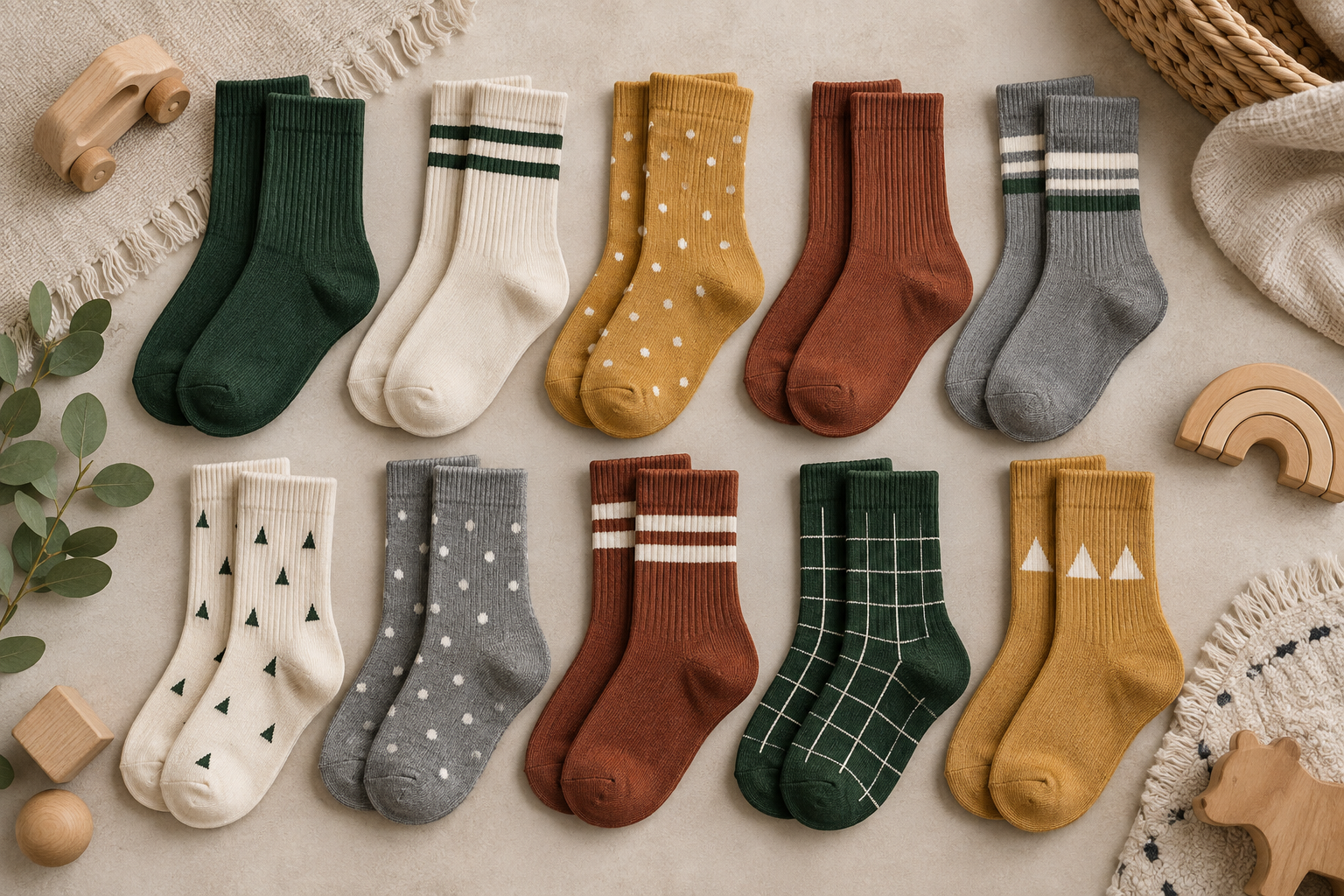 Illustrative kids crew sock assortment planning