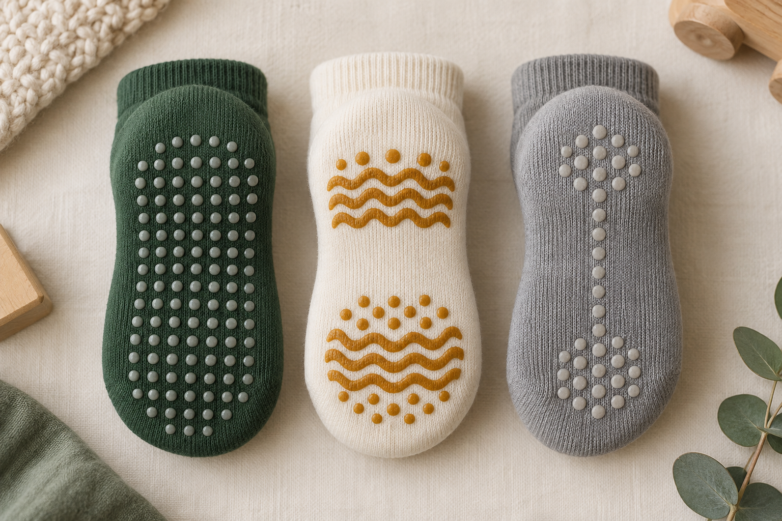 Illustrative toddler sock sole-grip coverage directions
