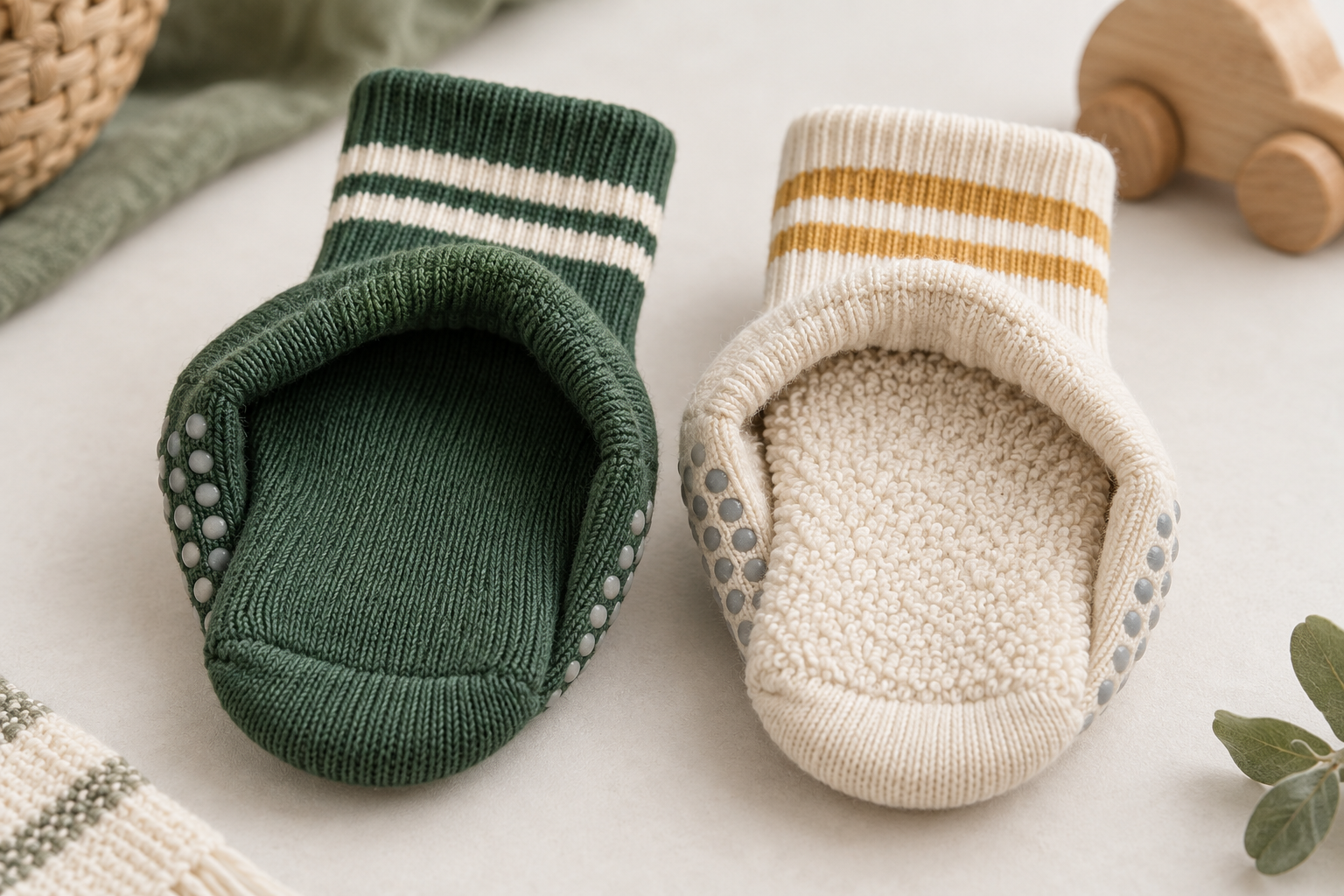 Illustrative optional footbed cushioning direction for a toddler sock