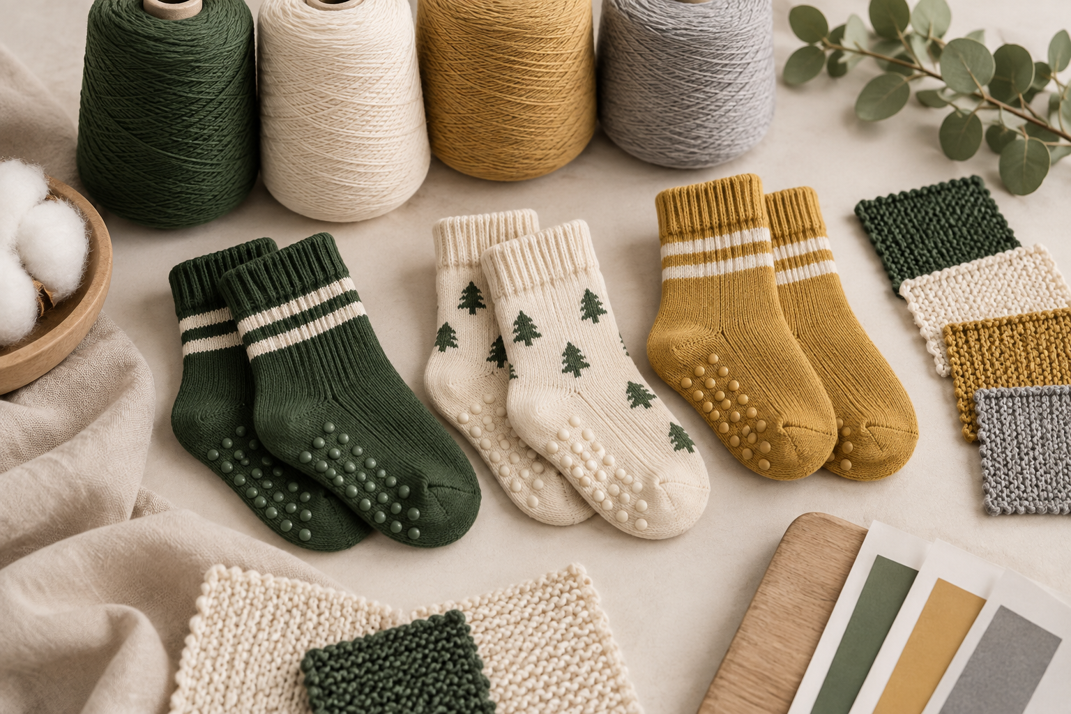 Illustrative material and knit directions for toddler grip socks