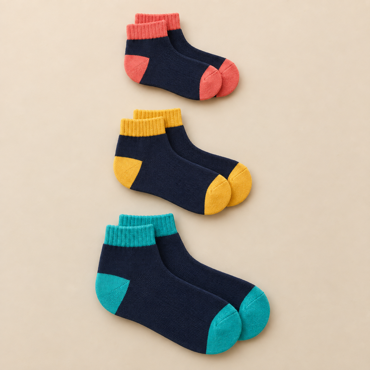 Illustrative visible size identification for venue grip socks