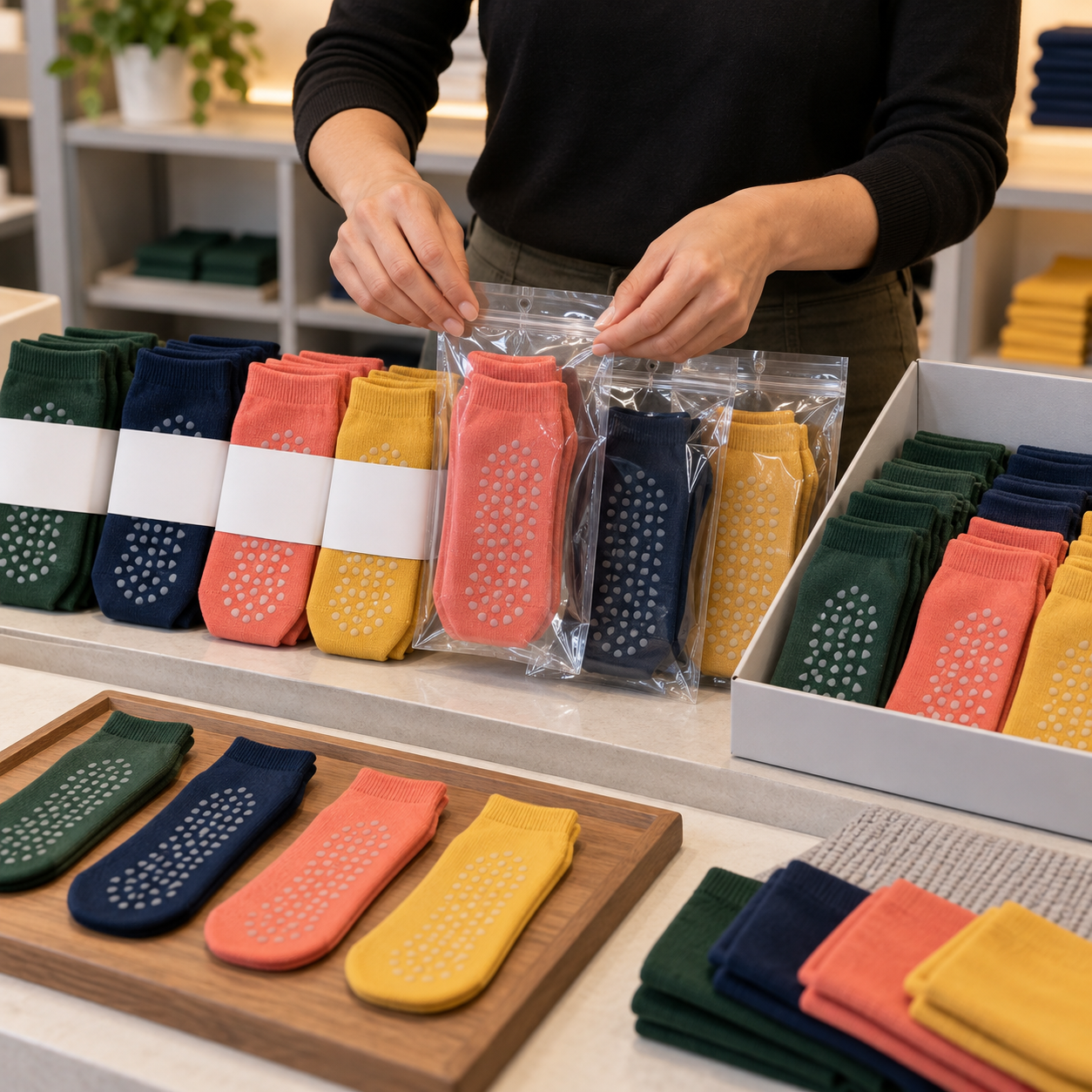 Illustrative private-label and venue-front retail sock planning