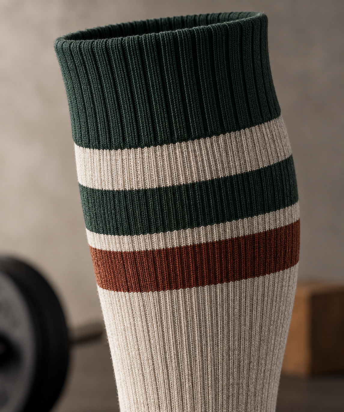 Illustrative cuff and height direction for a weightlifting sock