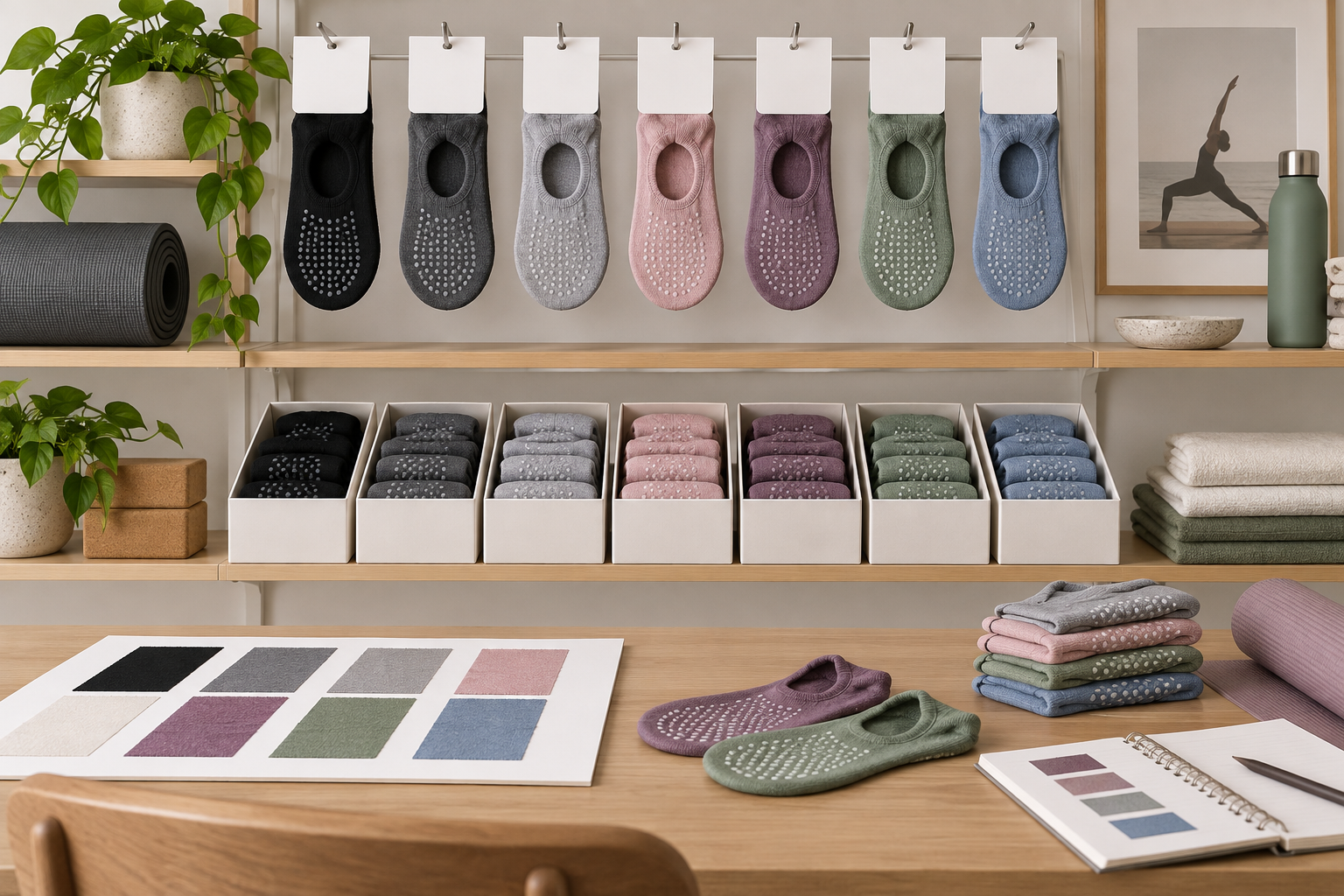 Illustrative active-lifestyle retail and private-label yoga sock review