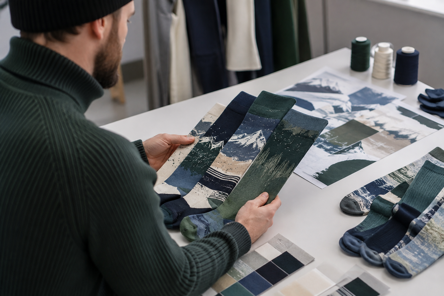 Illustrative ski brand sock range planning
