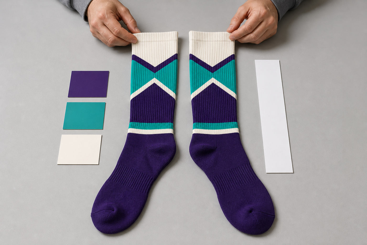 Illustrative cheer sock pair and colour review