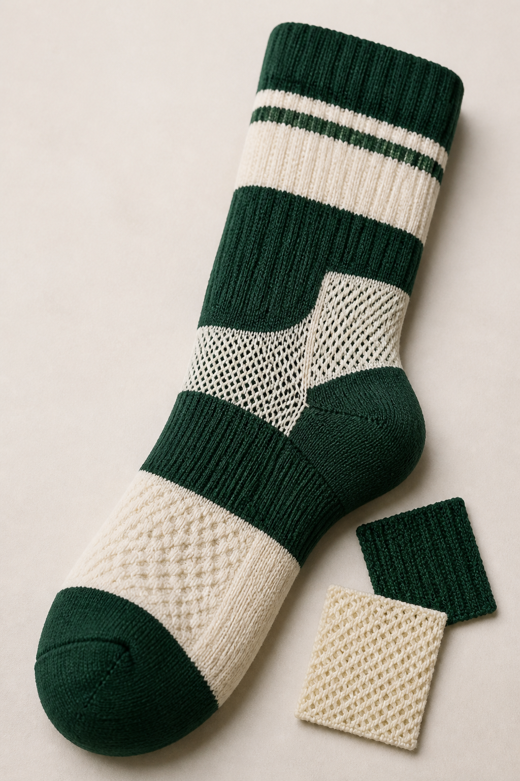 Generated illustrative softball knit construction detail