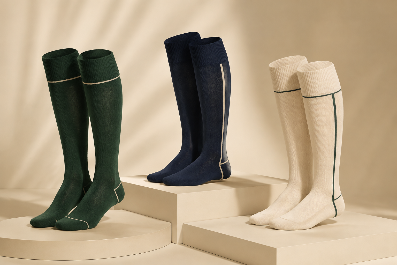 Illustrative equestrian sock height and colour directions