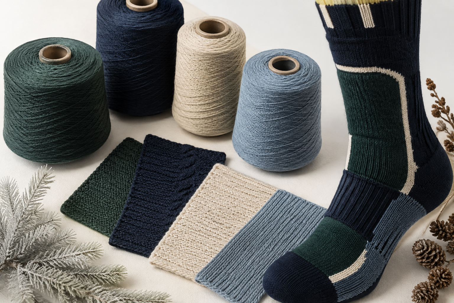 Illustrative ski sock material-direction review