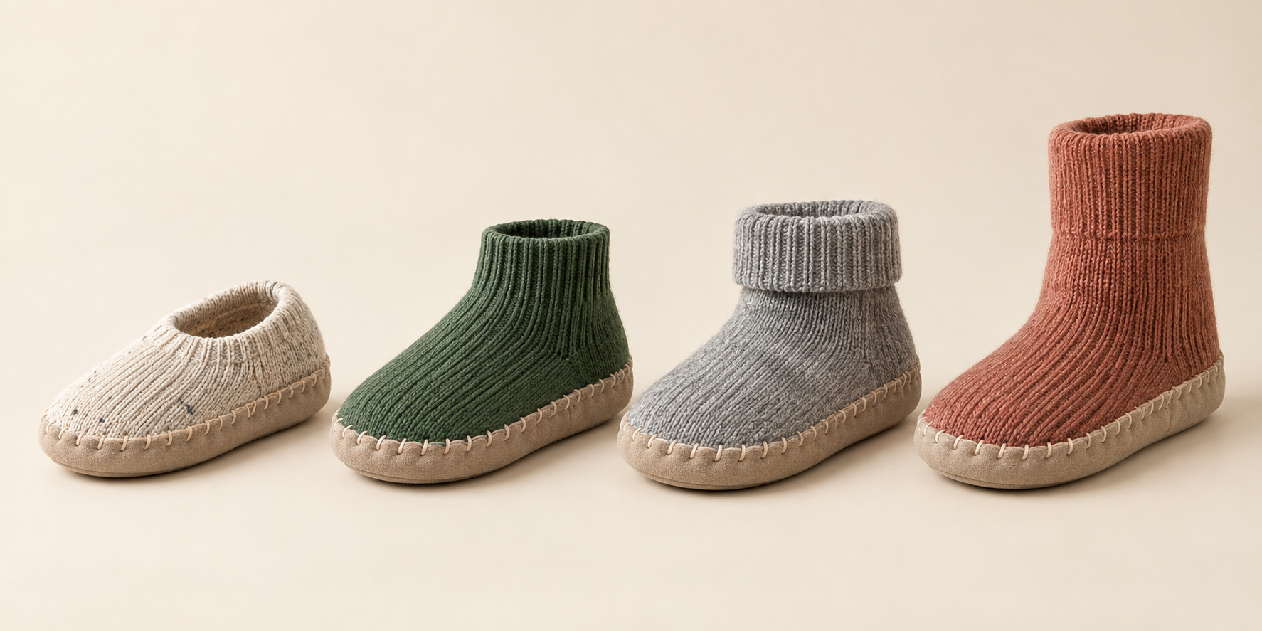 Illustrative slipper opening cuff and bootie construction options