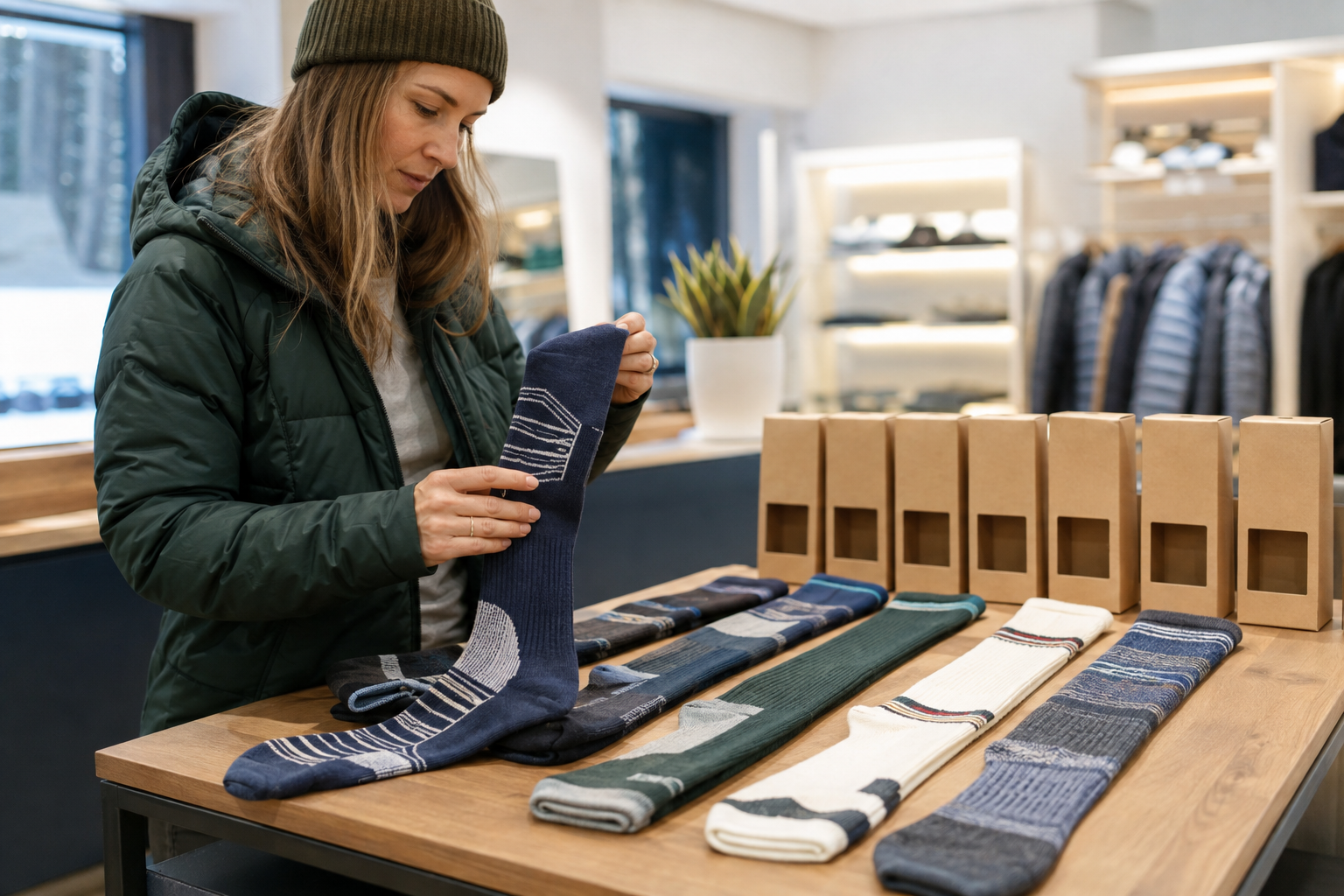 Illustrative outdoor retailer ski sock project