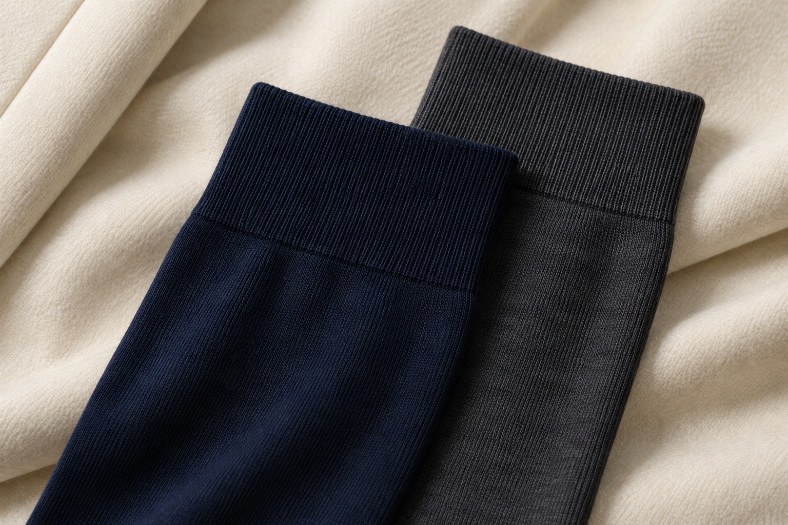 Illustrative dress sock cuff direction