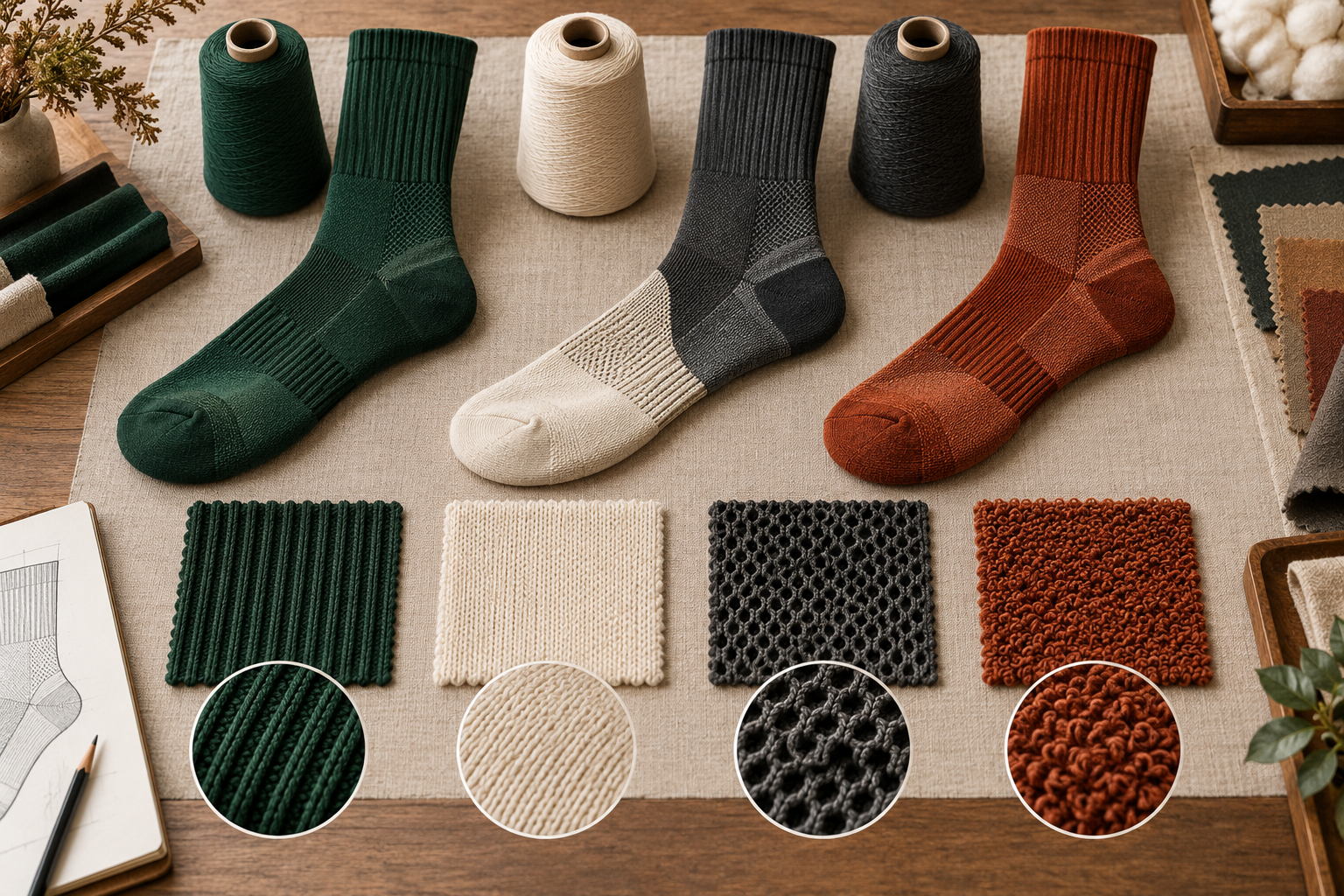 Illustrative material and knit construction directions