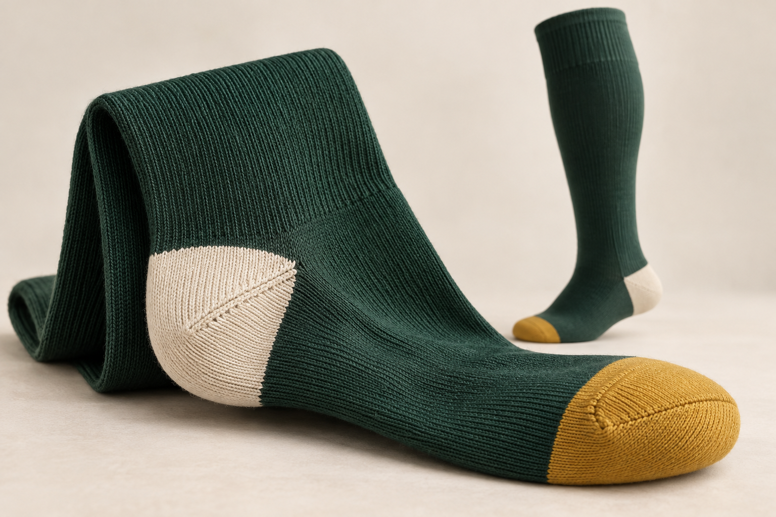 Illustrative heel toe and seam construction directions